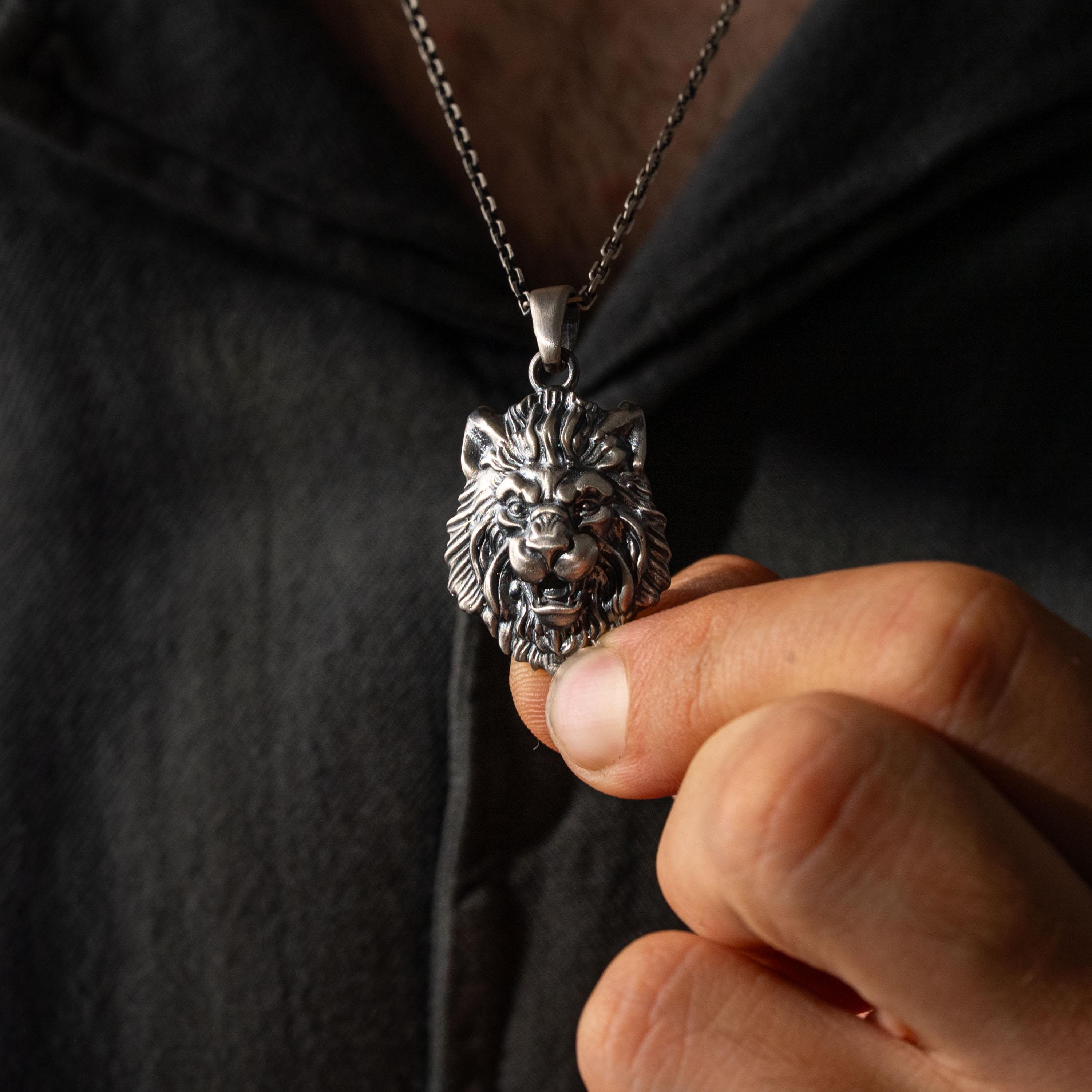 Lion Head 925 Sterling Silver Necklace
