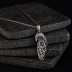 925 Sterling Silver Raven Pendant Necklace