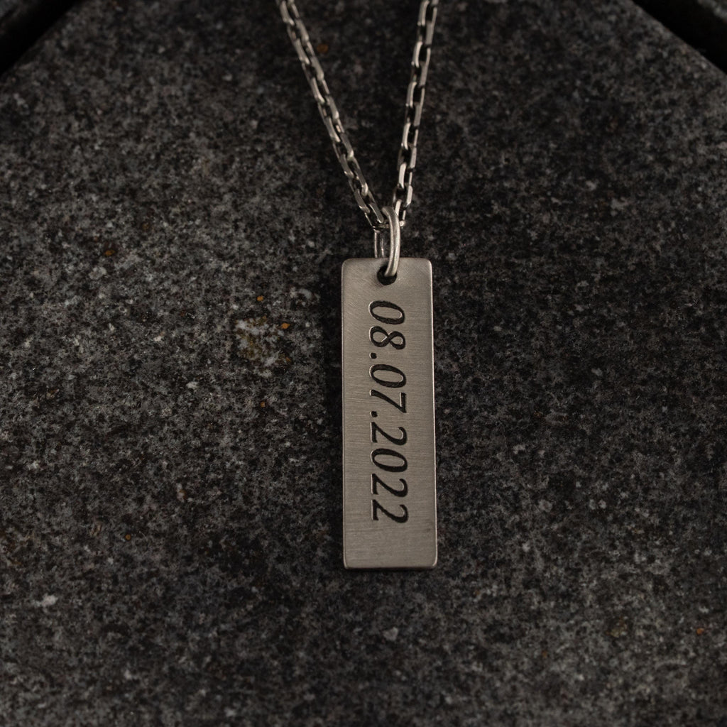 Personalized 925 Sterling Silver Bar Necklace