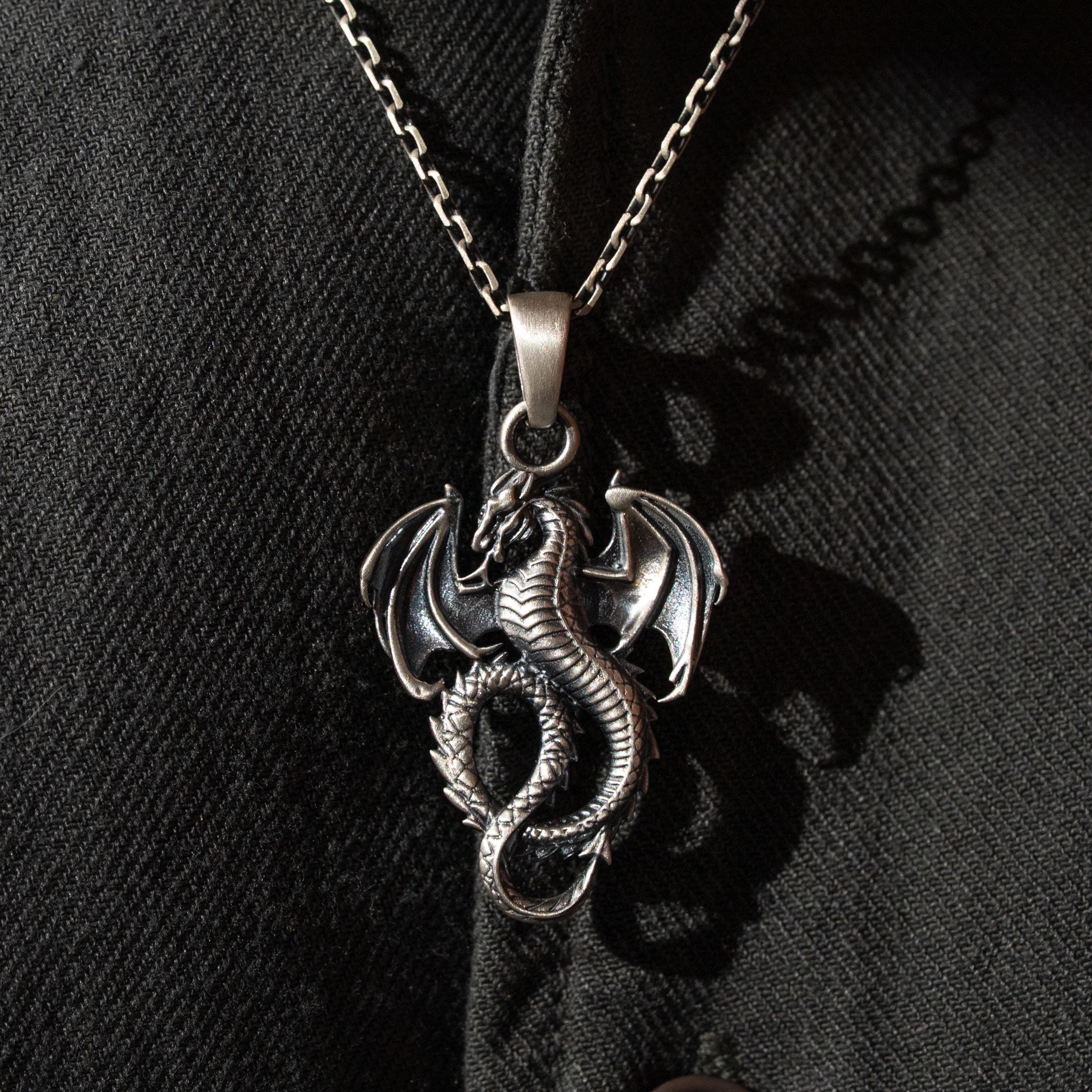 Dragon 925 Sterling Silver Pendant Necklace