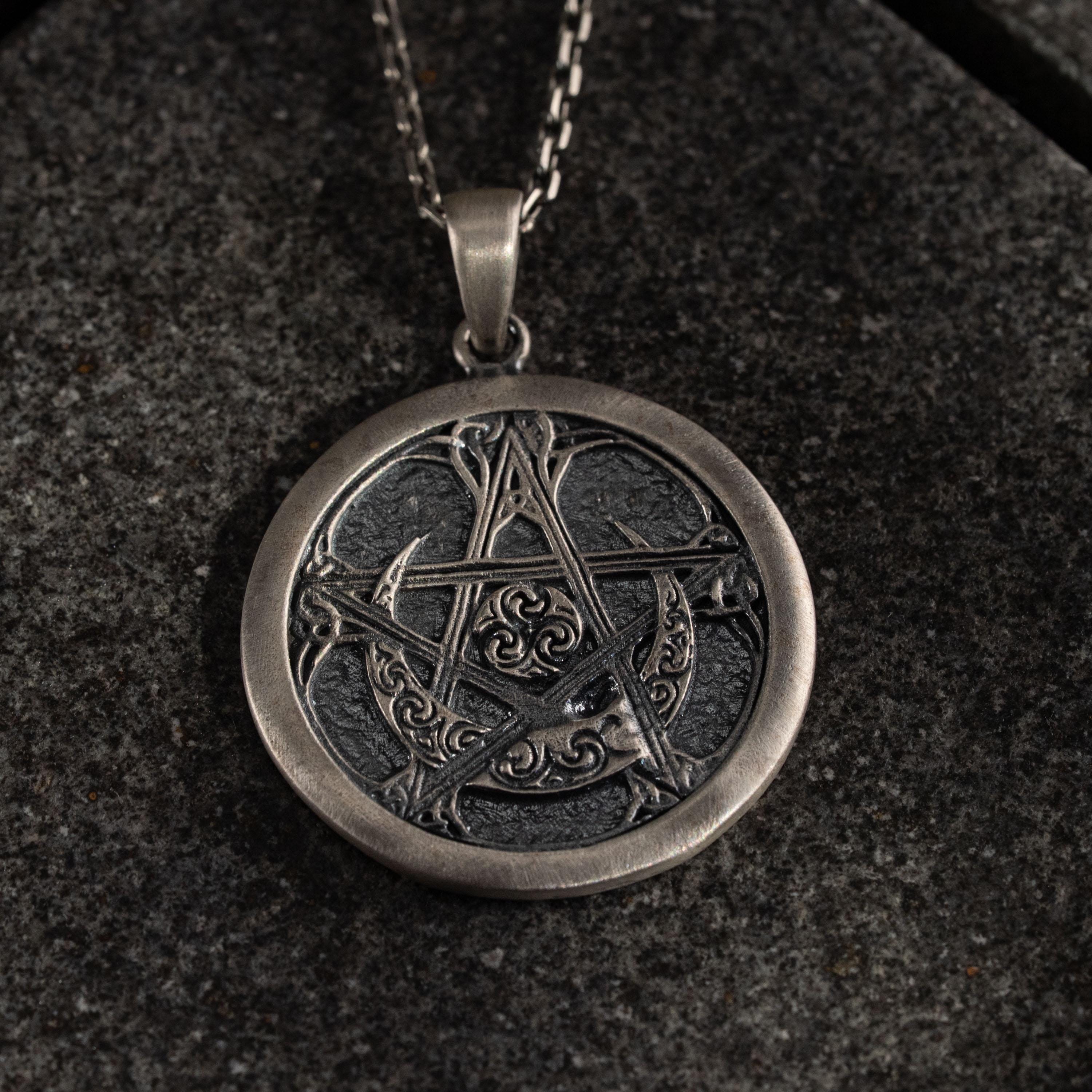 Pentagram Handcrafted Unisex 925 Sterling Silver Necklace