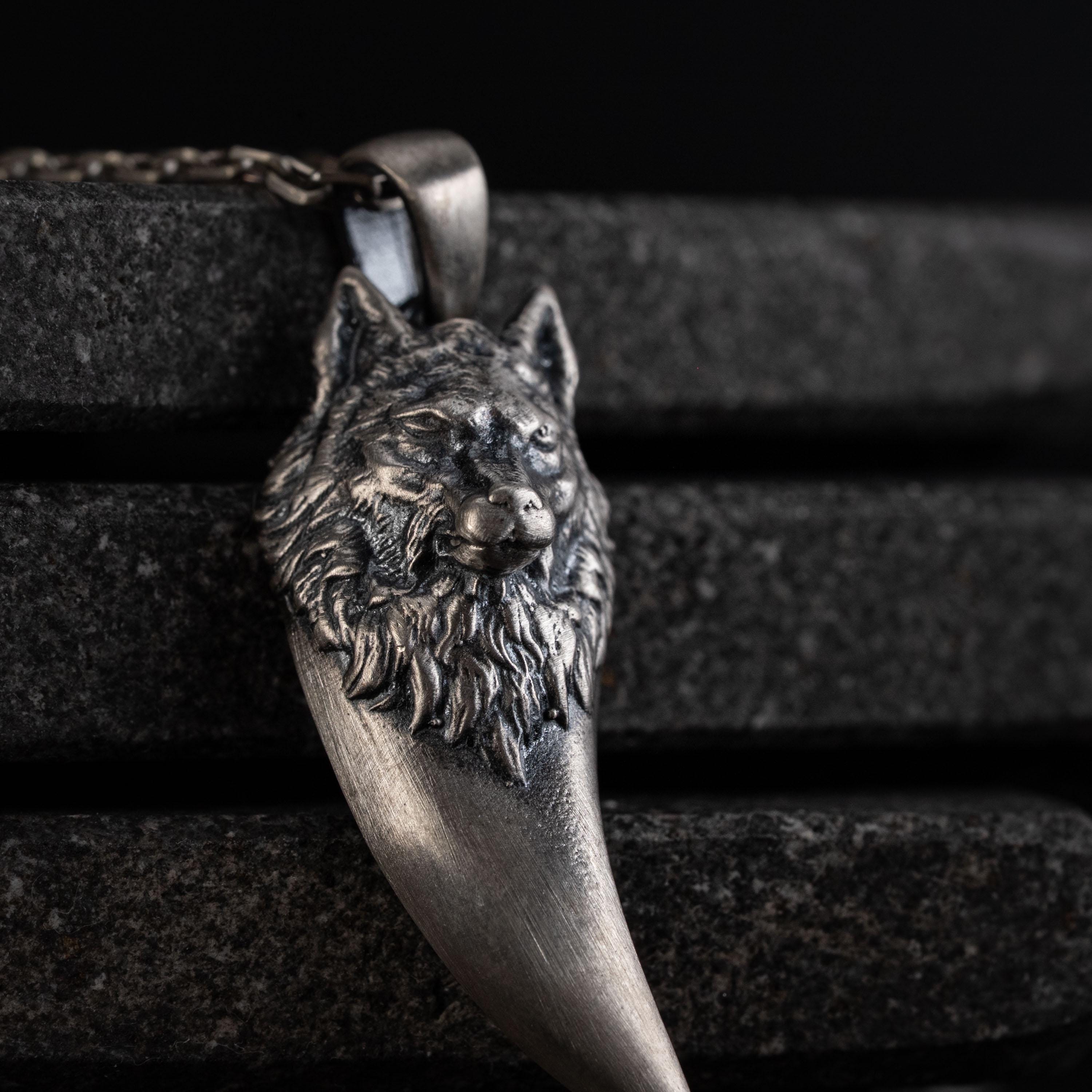 Wolf Tooth 925 Sterling Silver Pendant Necklace
