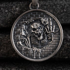 Skeleton 925 Sterling Silver Pendant Necklace