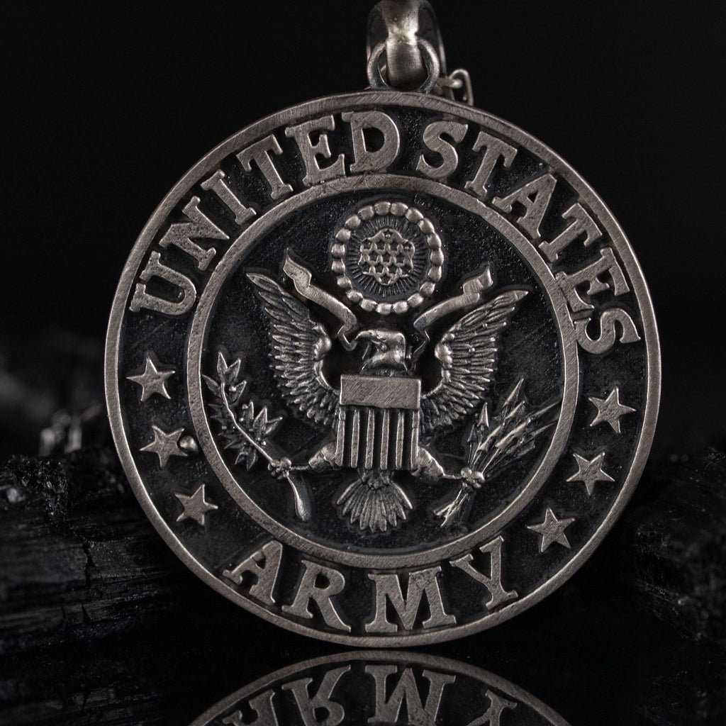 US Army 925 Sterling Silver Handmade Pendant Necklace