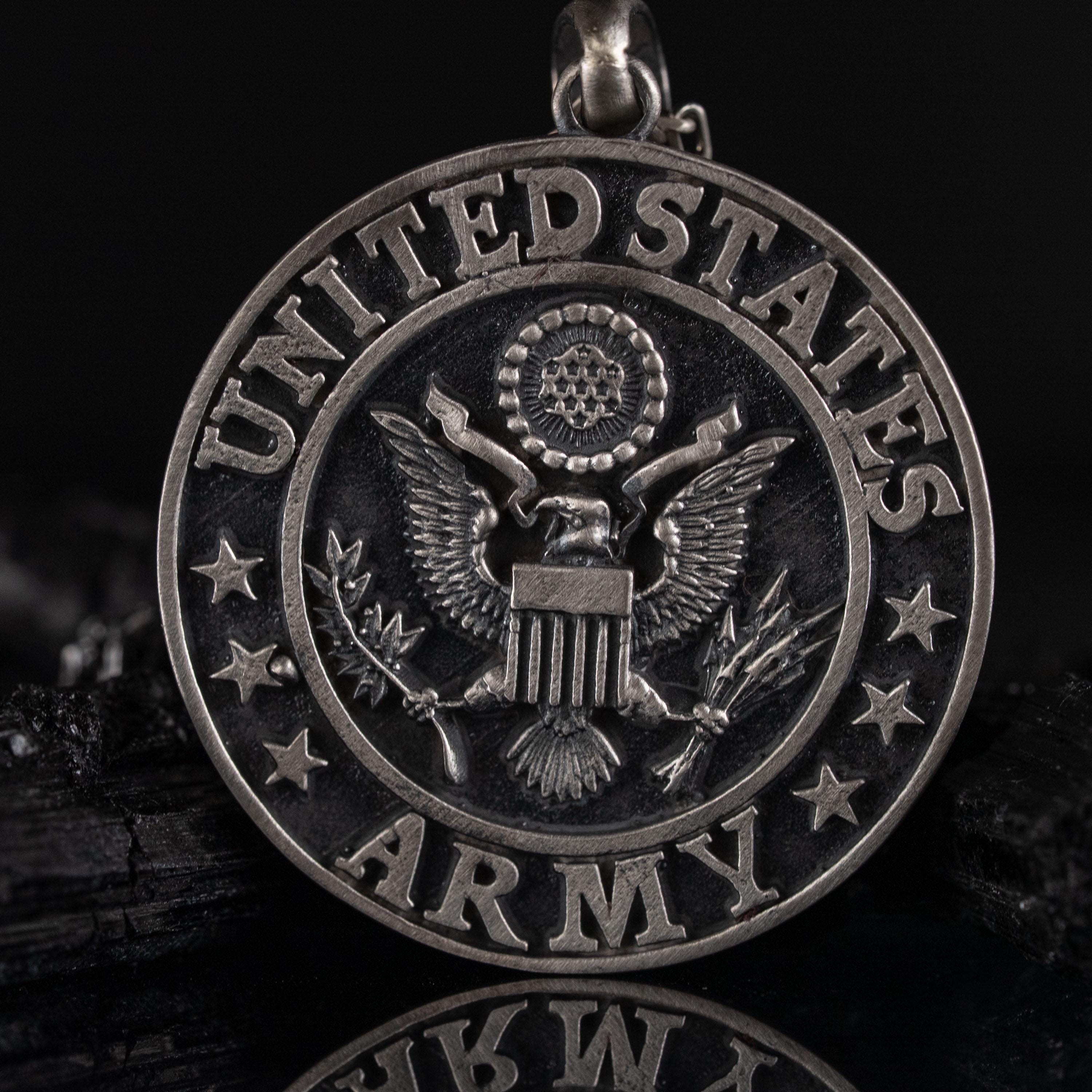US Army 925 Sterling Silver Handmade Pendant Necklace