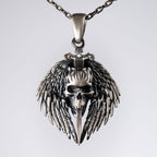 Gothic Skull Sword 925 Sterling Silver Pendant Necklace