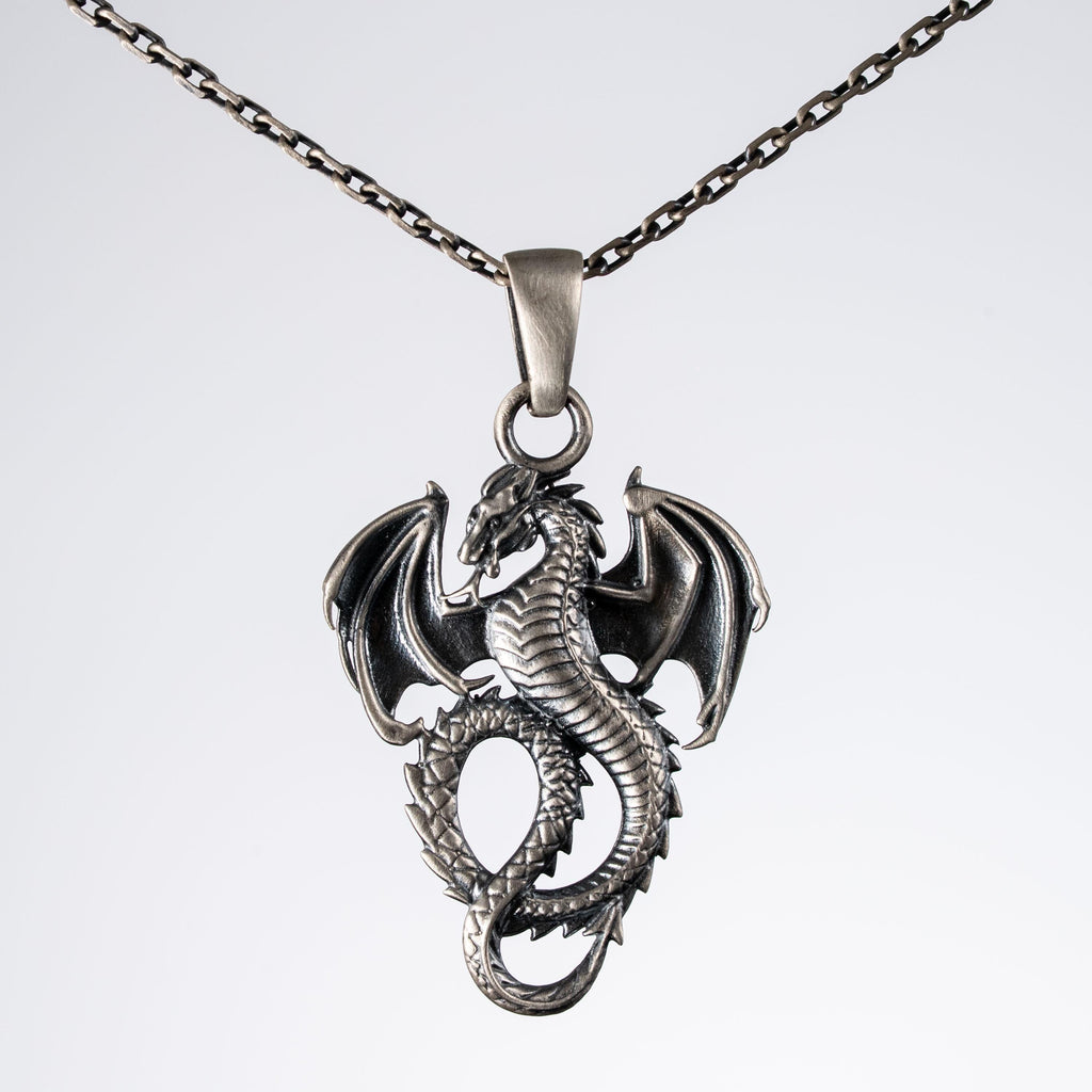 Dragon 925 Sterling Silver Pendant Necklace