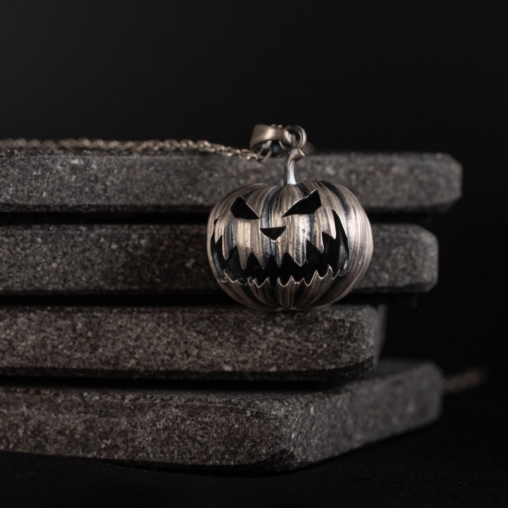 Pumpkin 925 Sterling Silver Necklace