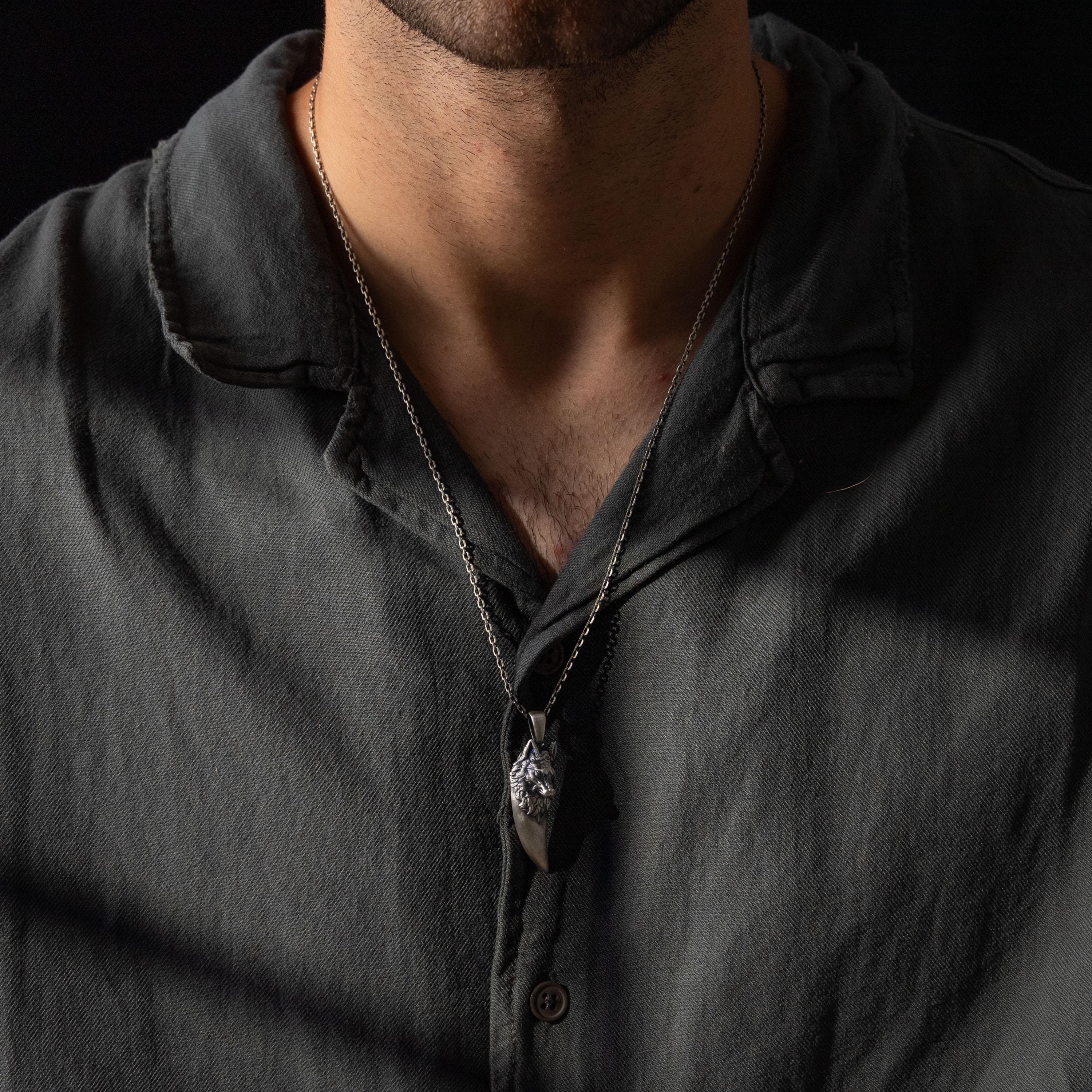 Wolf Tooth 925 Sterling Silver Pendant Necklace