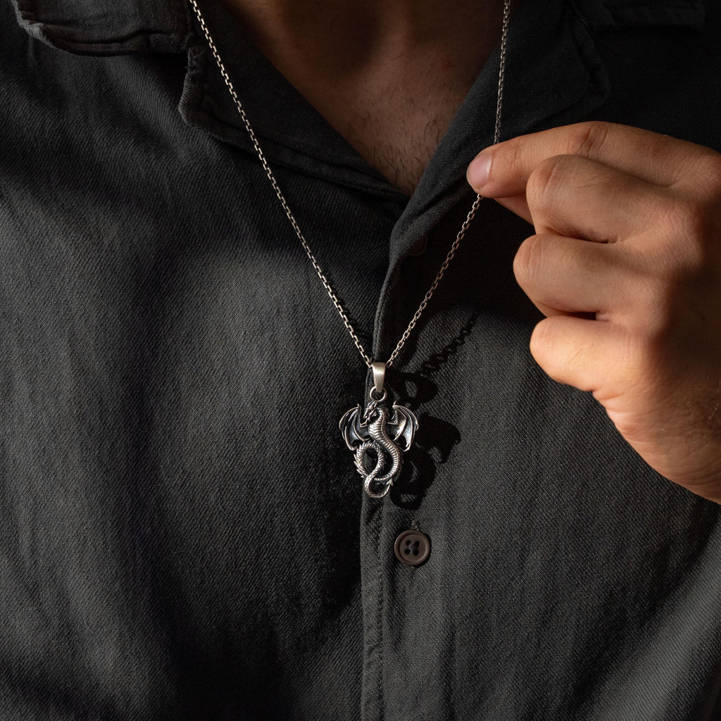 Dragon 925 Sterling Silver Pendant Necklace