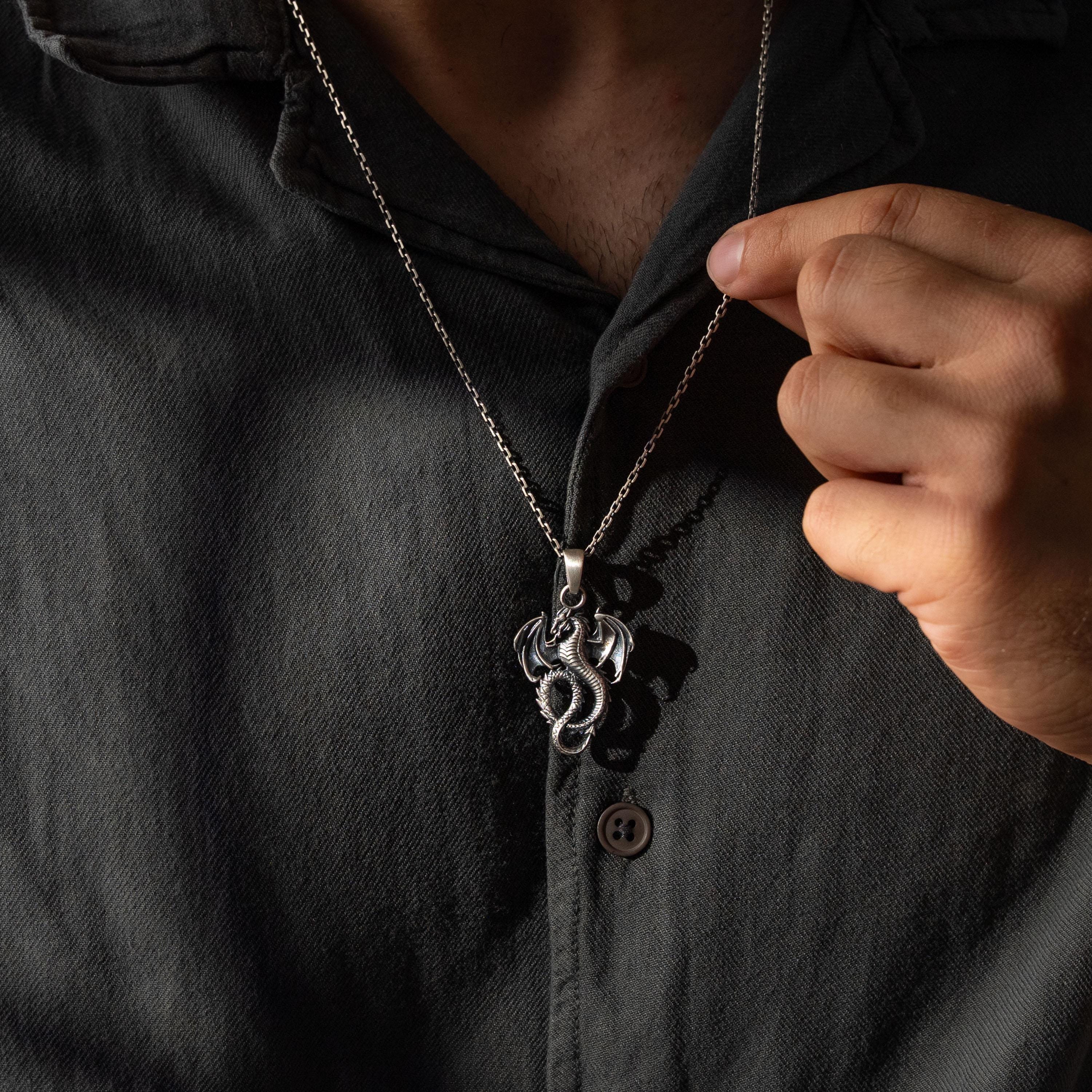 Dragon 925 Sterling Silver Pendant Necklace