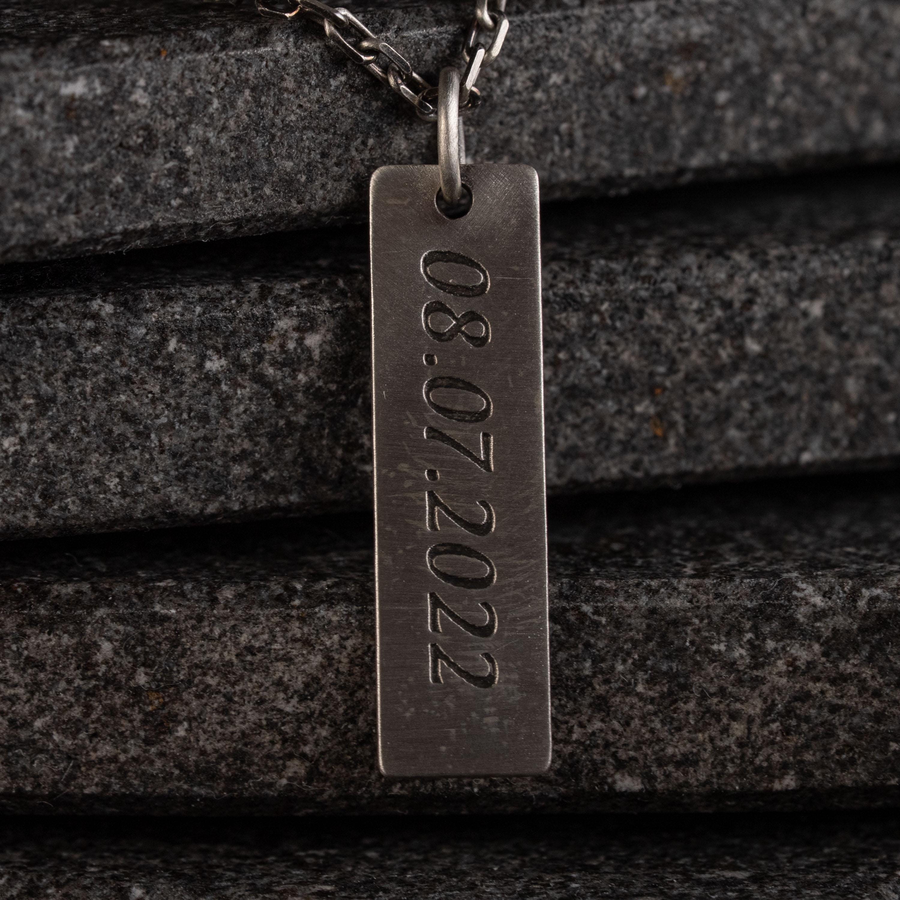 Personalized 925 Sterling Silver Bar Necklace