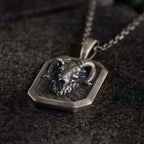 Custom Ram Skull Sterling Silver Necklace