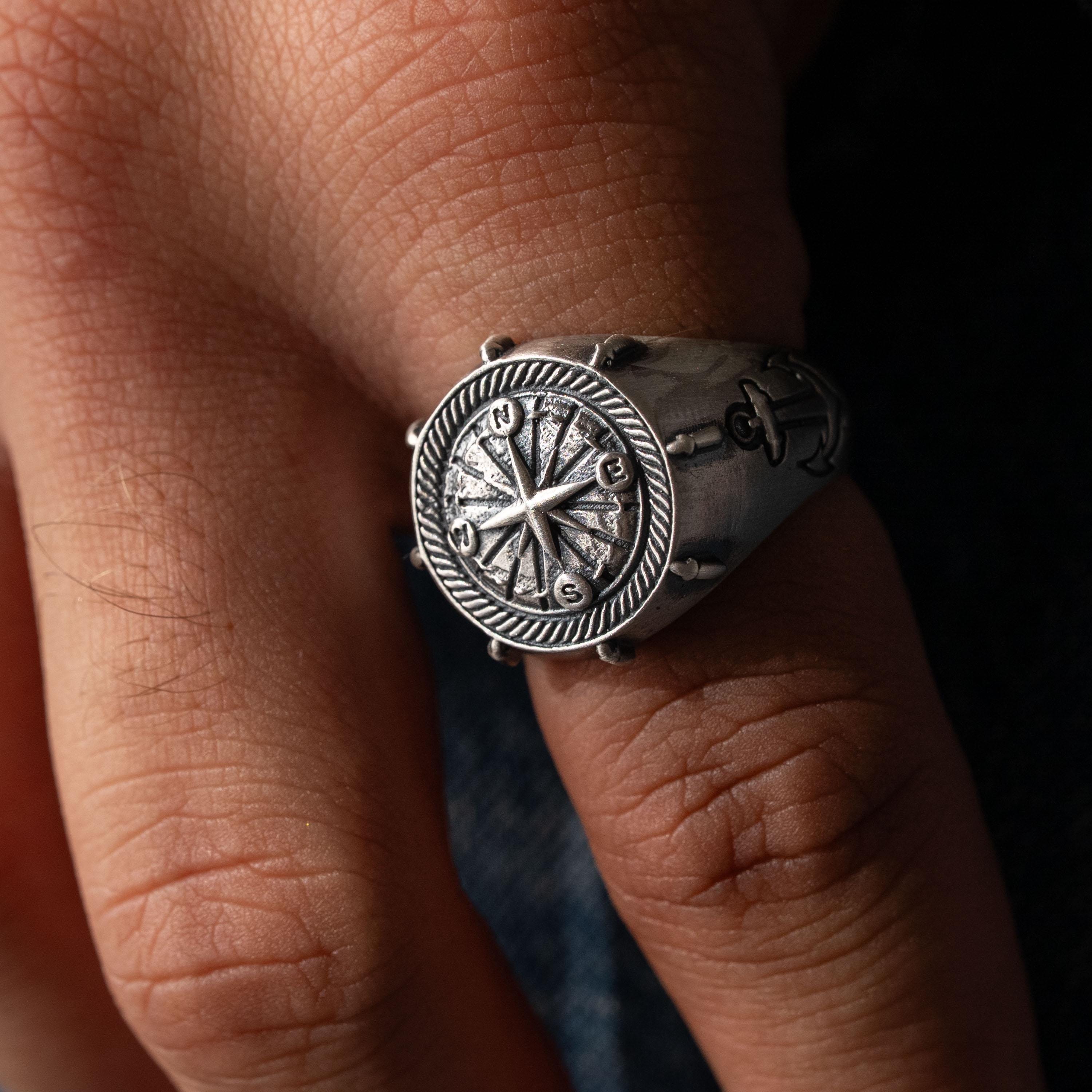 Compass Sterling Silver Ring