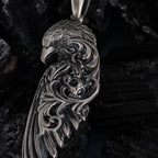 925 Sterling Silver Raven Pendant Necklace
