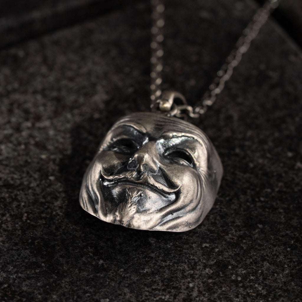 Anonymous Mask Pendant Necklace