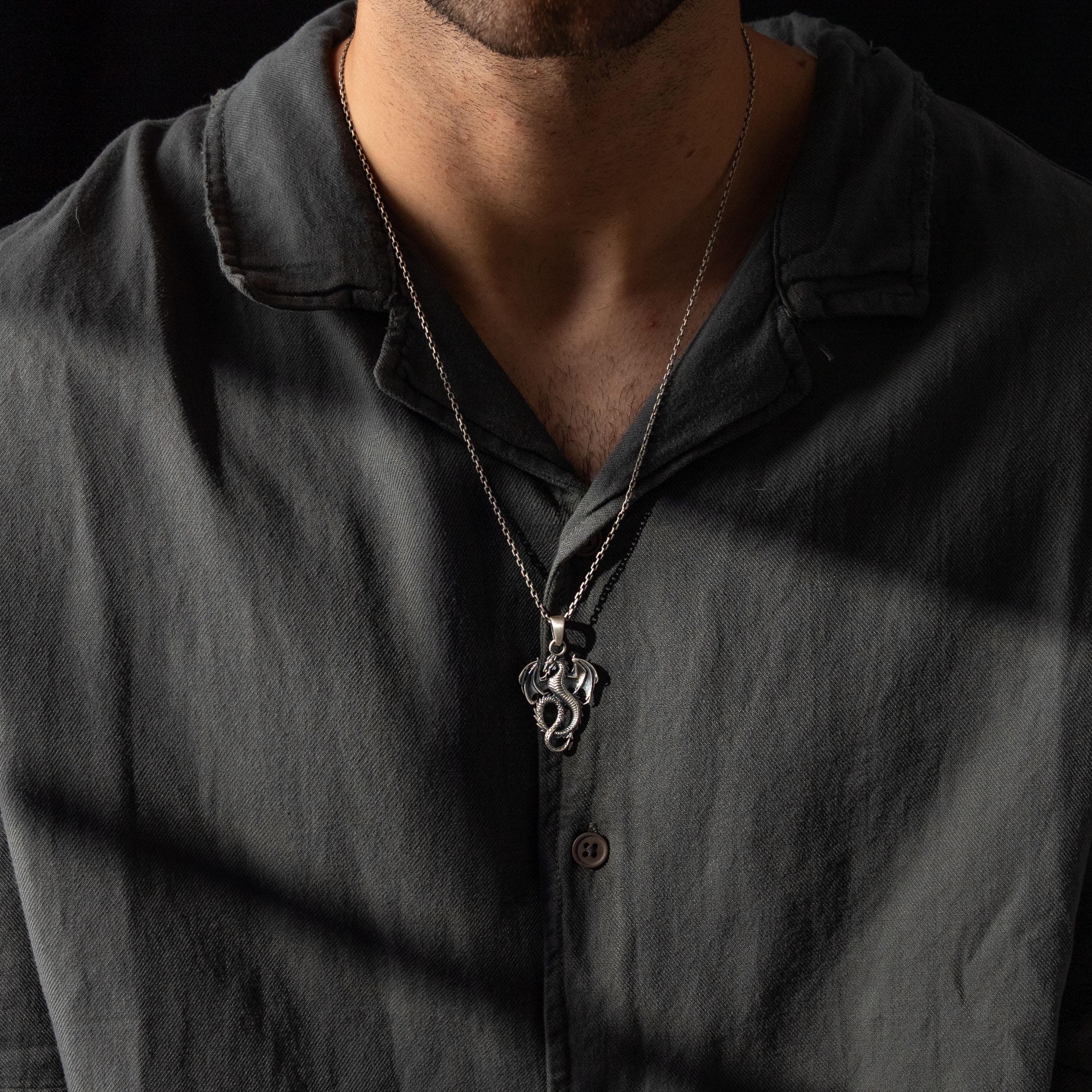 Dragon 925 Sterling Silver Pendant Necklace