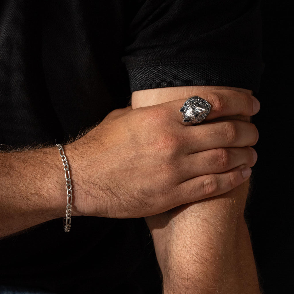 Sterling Silver Wolf Head Ring