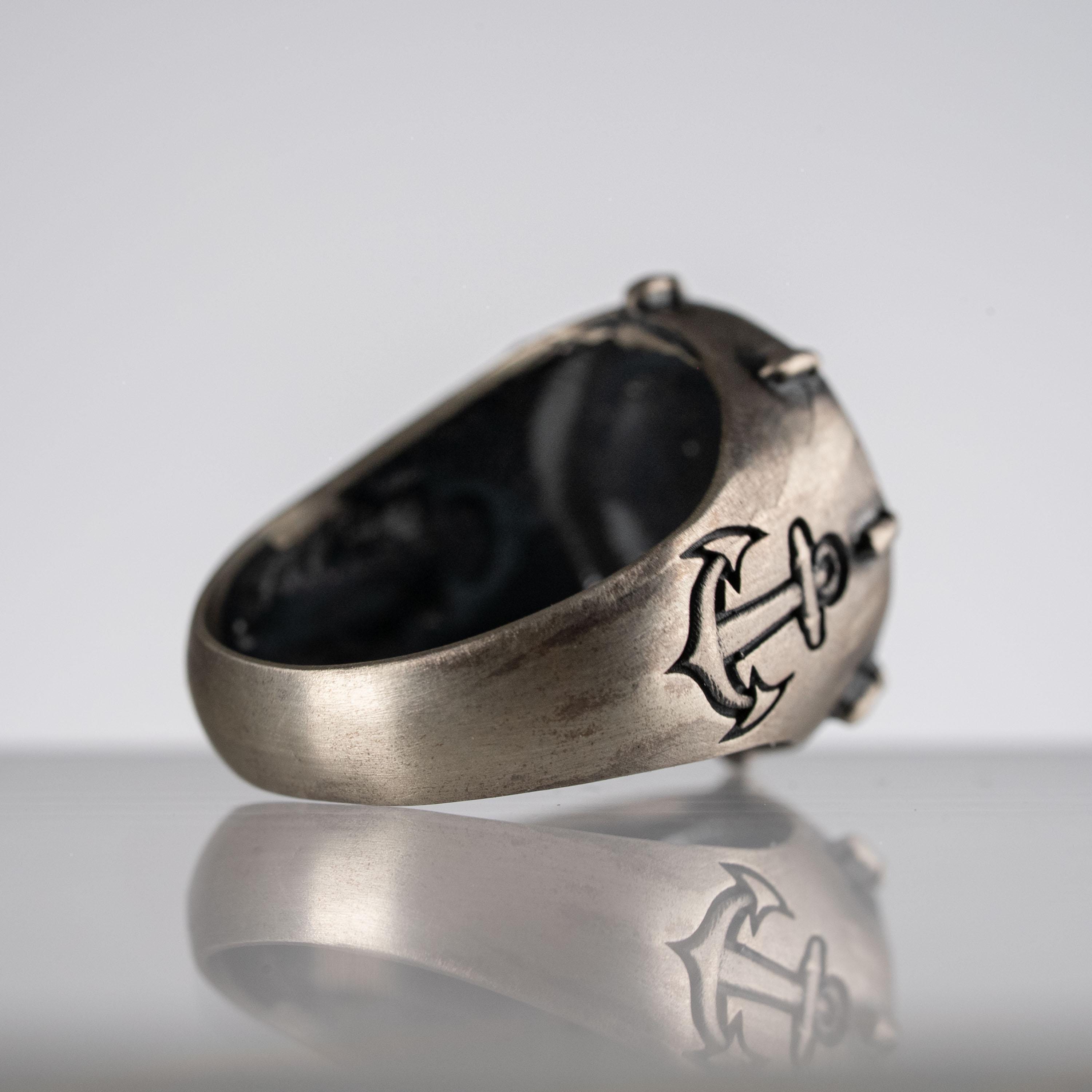 Unisex 925 Sterling Silver Compass & Anchor Jewelry Set