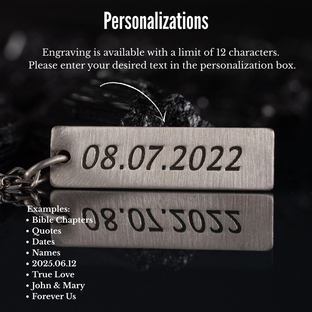 Personalized 925 Sterling Silver Bar Necklace