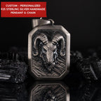 Custom Ram Skull Sterling Silver Necklace