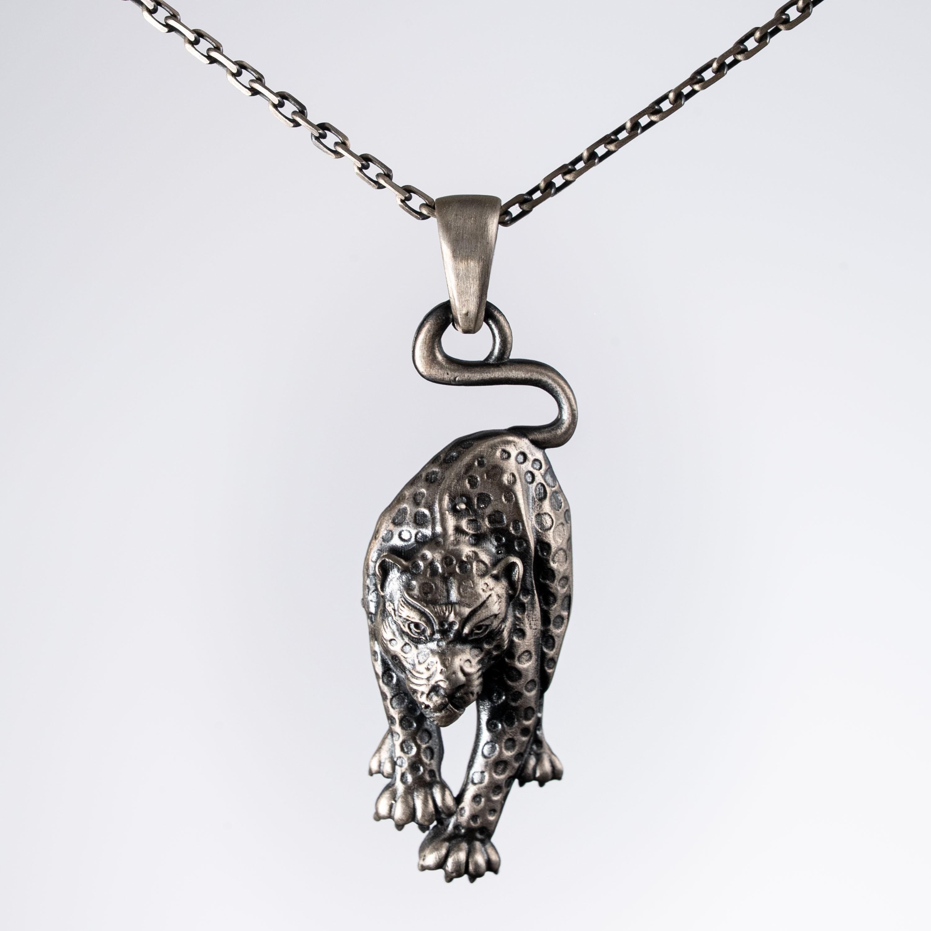 Leopard 925 Sterling Silver Pendant Necklace
