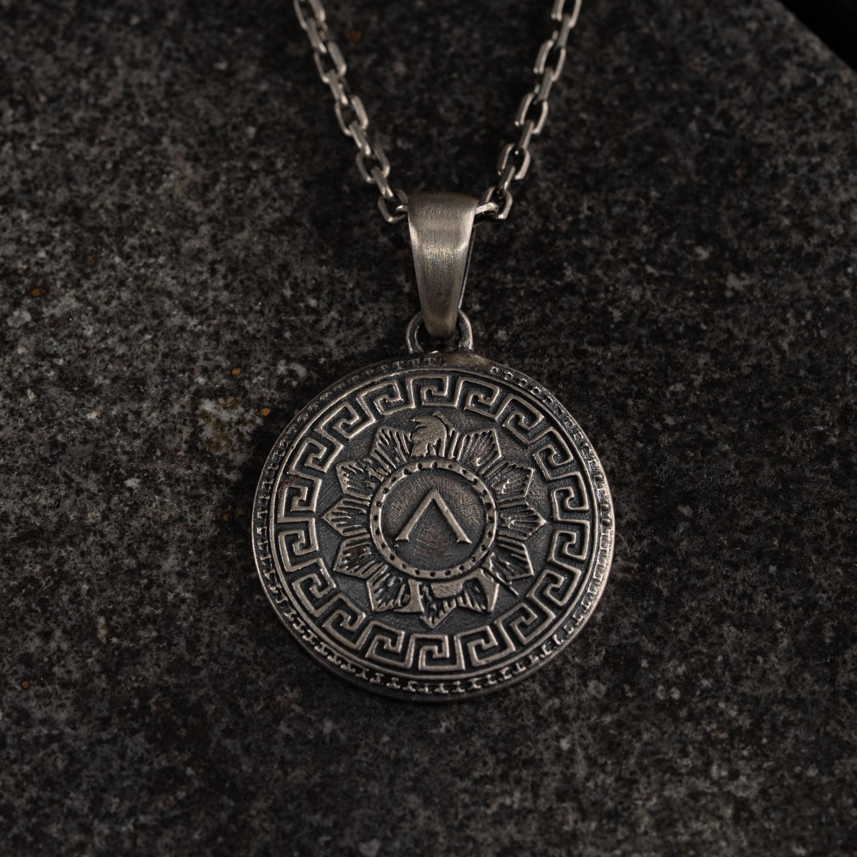 Spartan Shield 925 Sterling Silver Necklace