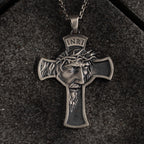 Jesus Cross 925 Sterling Silver Pendant Necklace