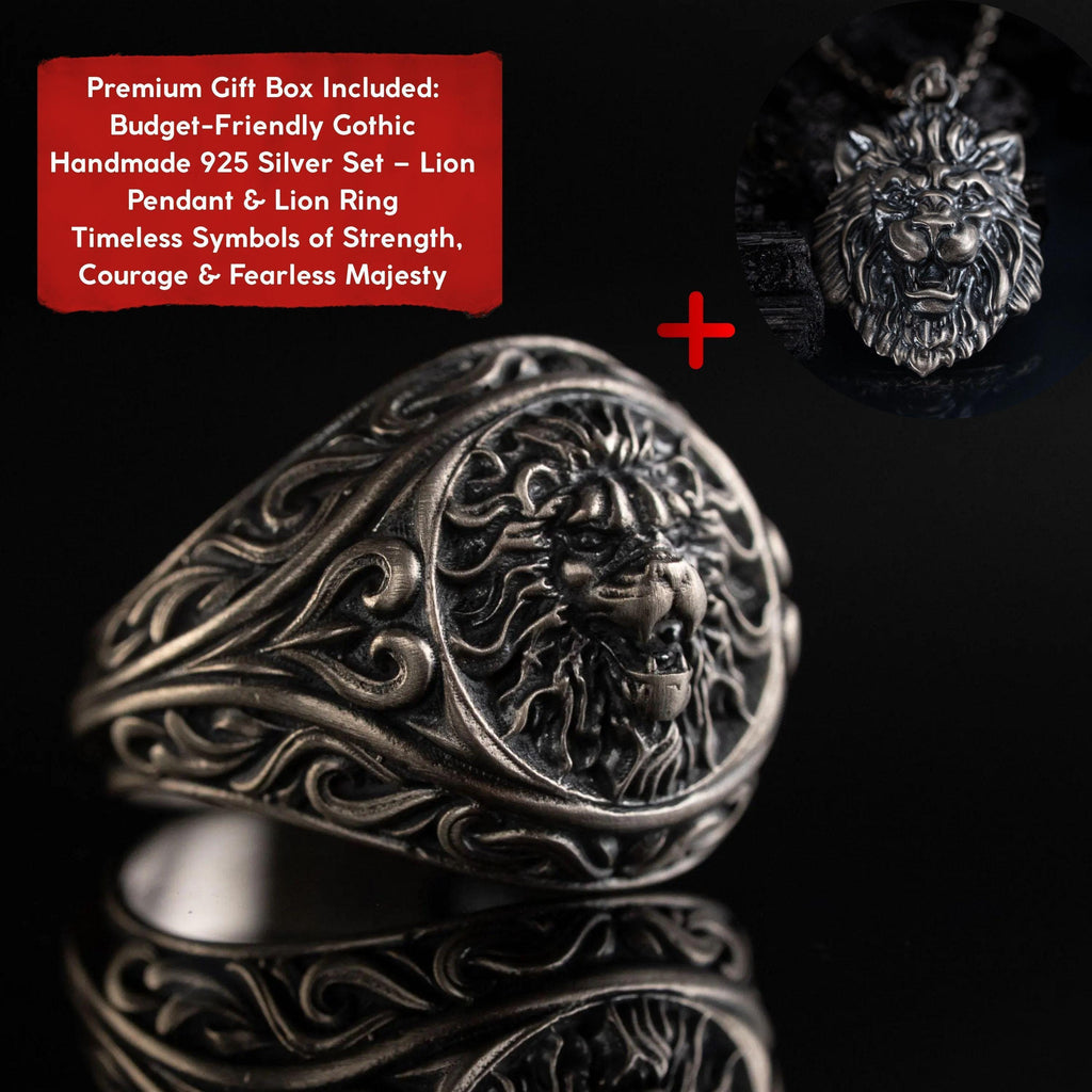 Lion Head 925 Sterling Silver Set