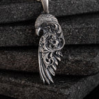 925 Sterling Silver Raven Pendant Necklace