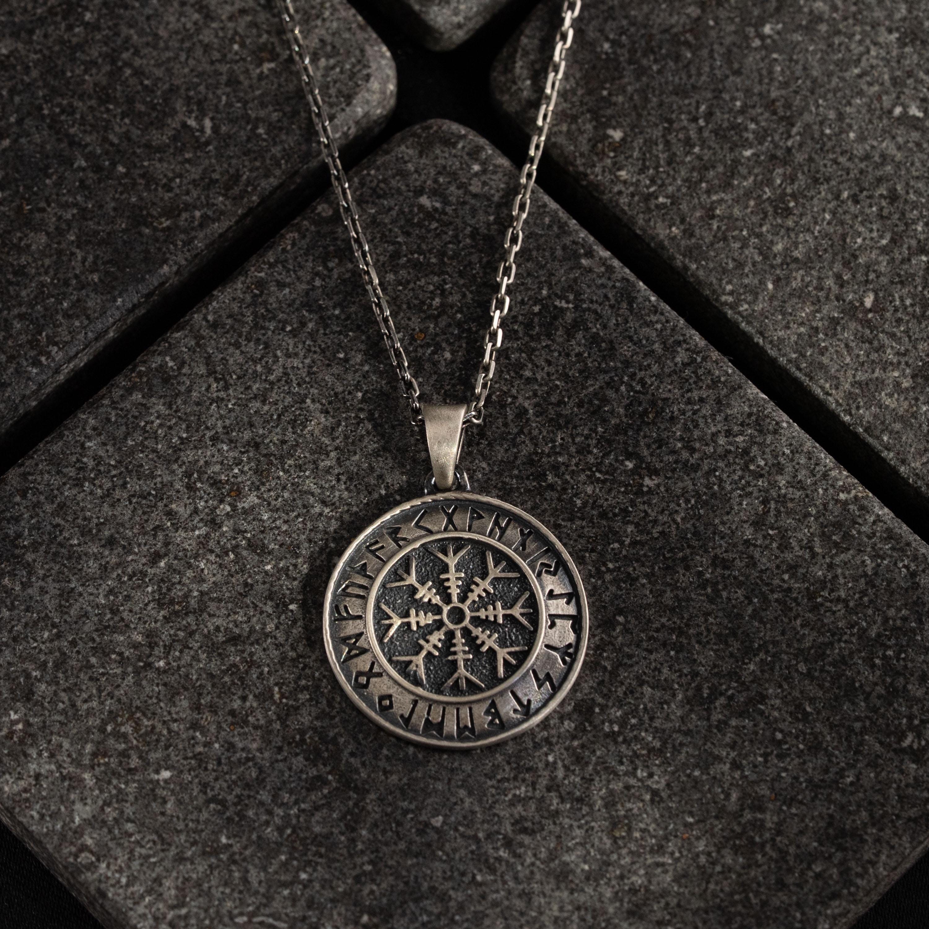 Viking Vegvisir 925 Sterling Silver Necklace