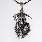 Grim Reaper 925 Sterling Silver Necklace
