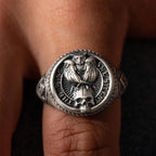 925 Sterling Silver Owl Skull Ring