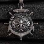 Unisex 925 Sterling Silver Compass & Anchor Jewelry Set