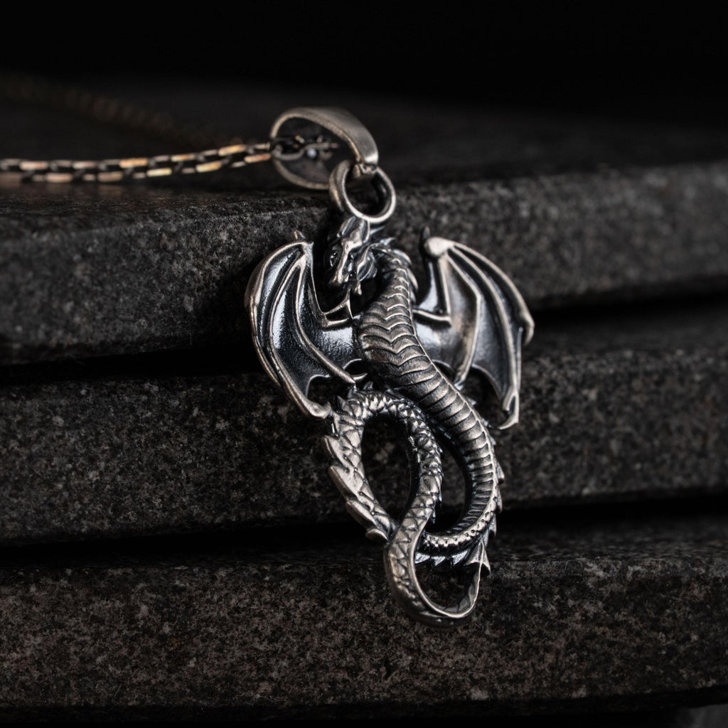 Dragon 925 Sterling Silver Pendant Necklace