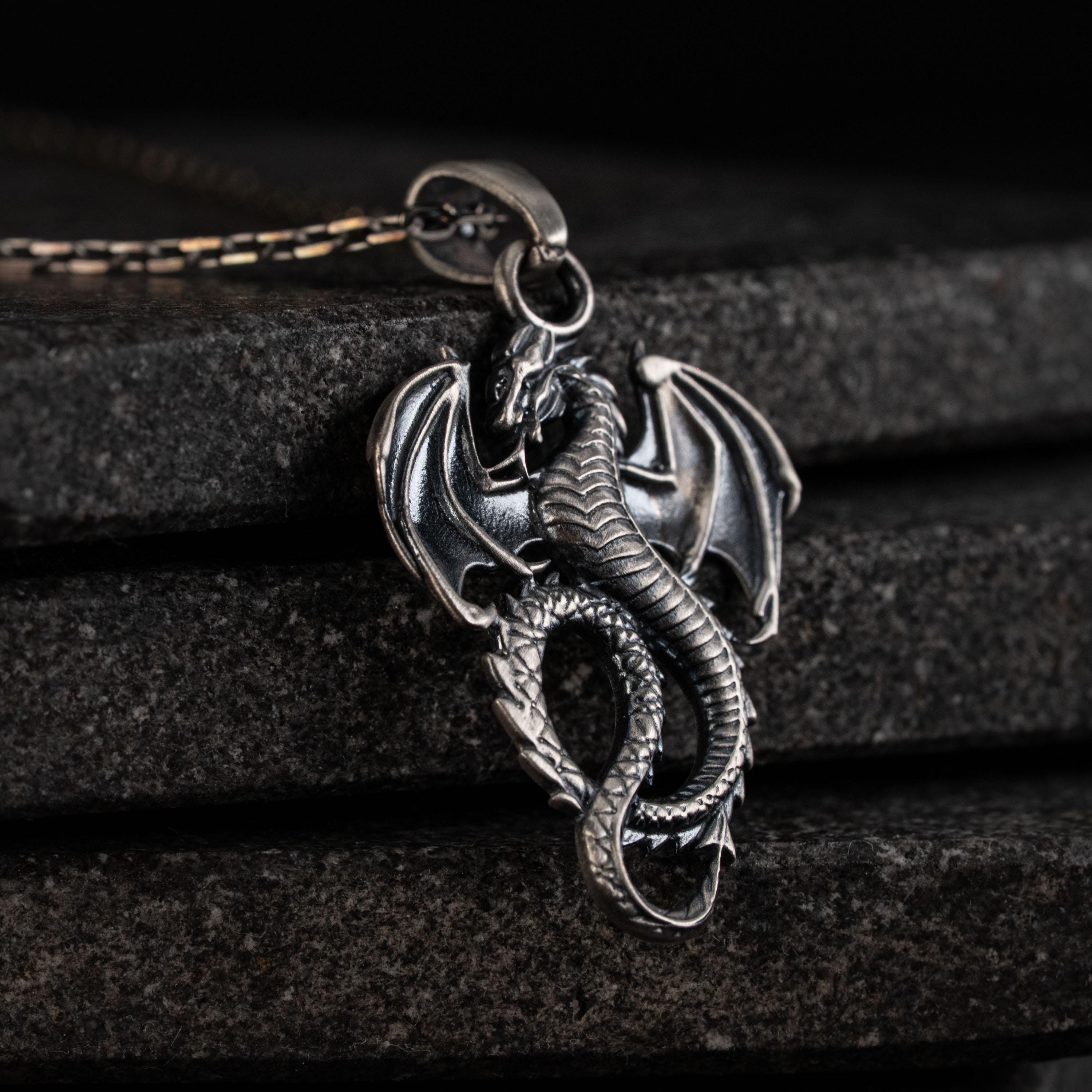 Dragon 925 Sterling Silver Pendant Necklace