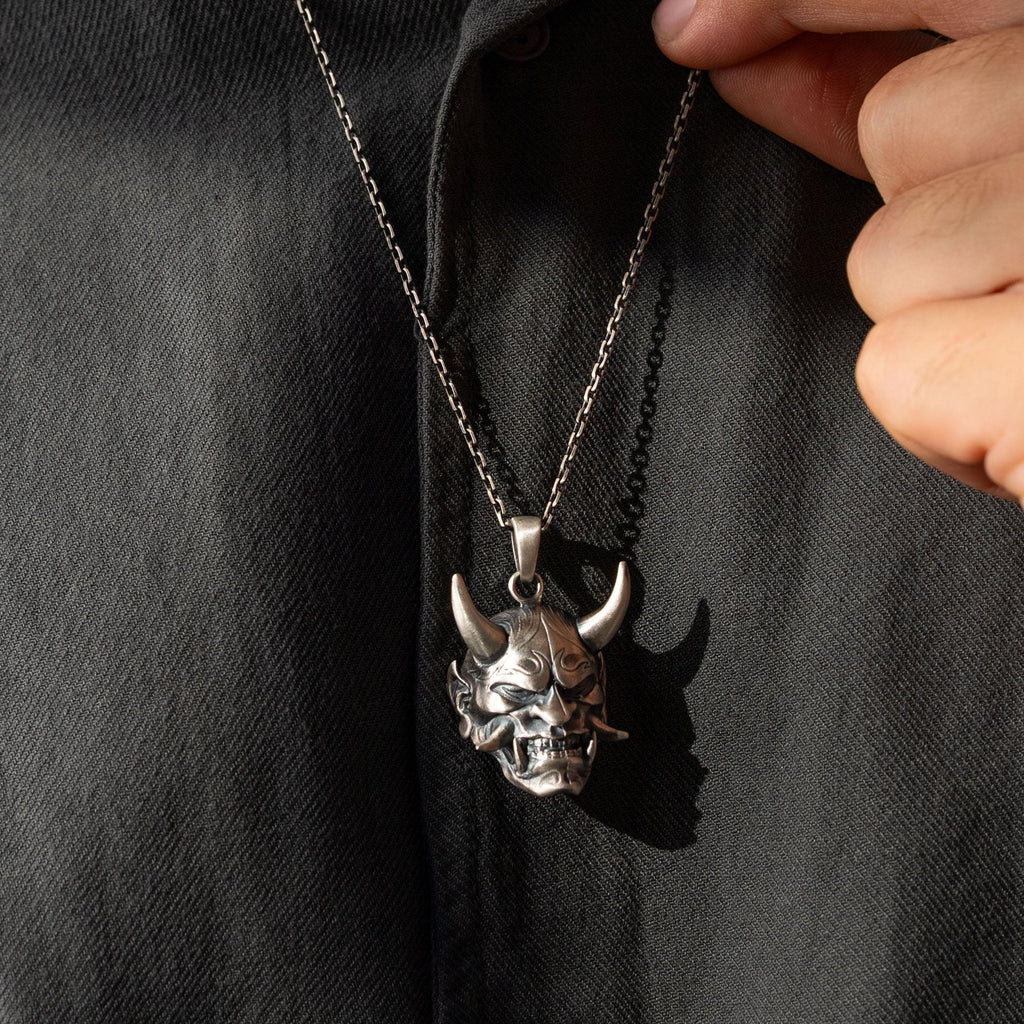 Hannya Mask 925 Sterling Silver Necklace