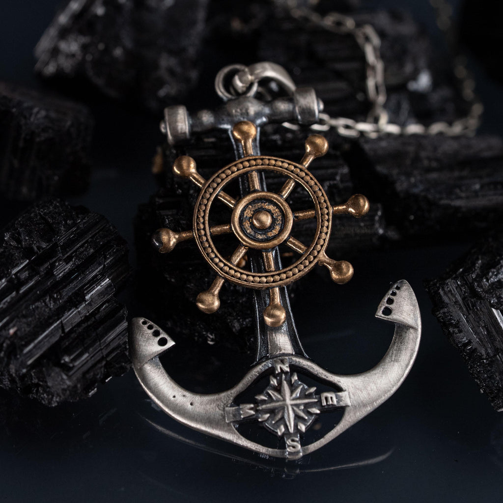 Anchor Ship Cross 925 Sterling Silver Pendant Necklace