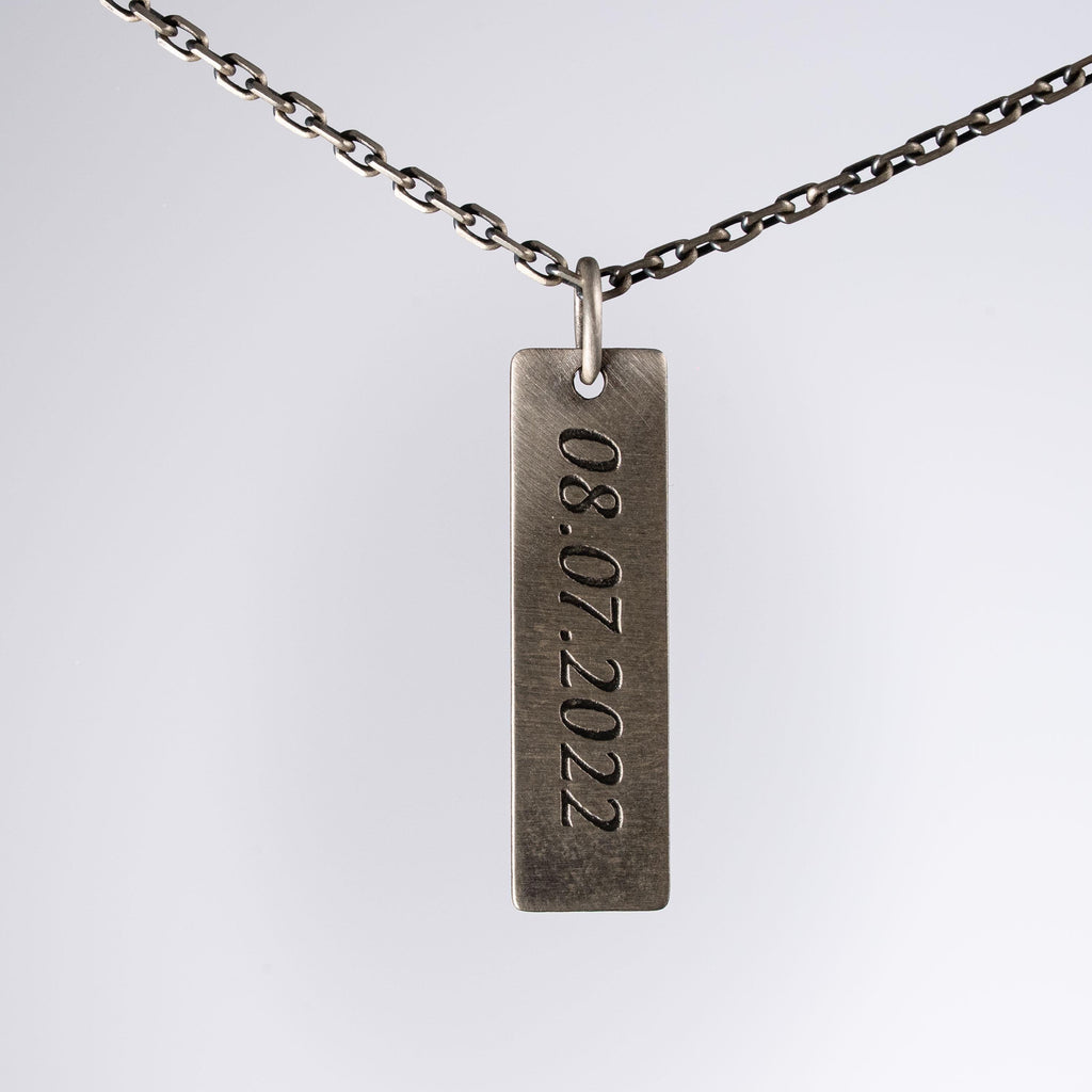 Personalized 925 Sterling Silver Bar Necklace