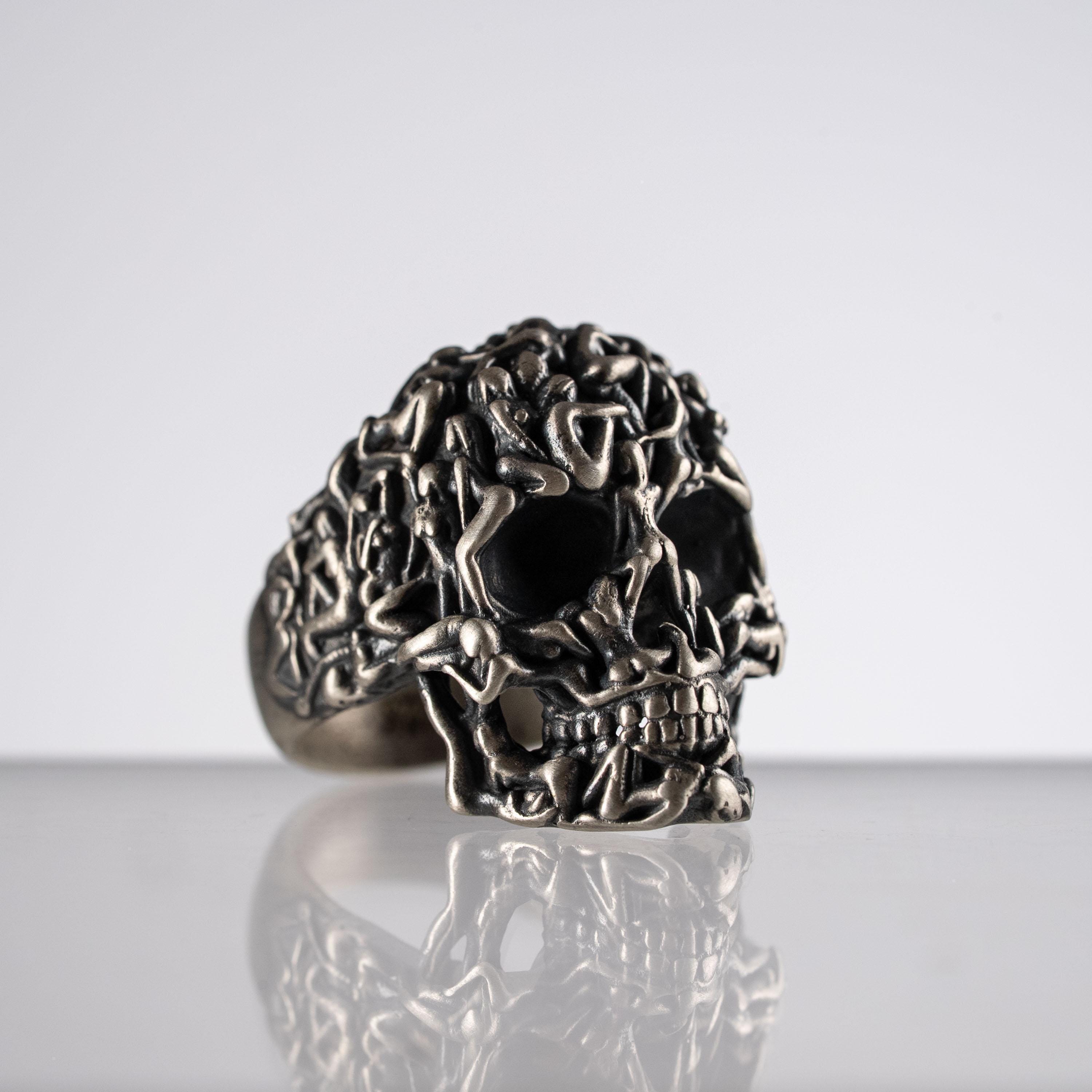 Unisex 925 Sterling Silver Skull Jewelry Set