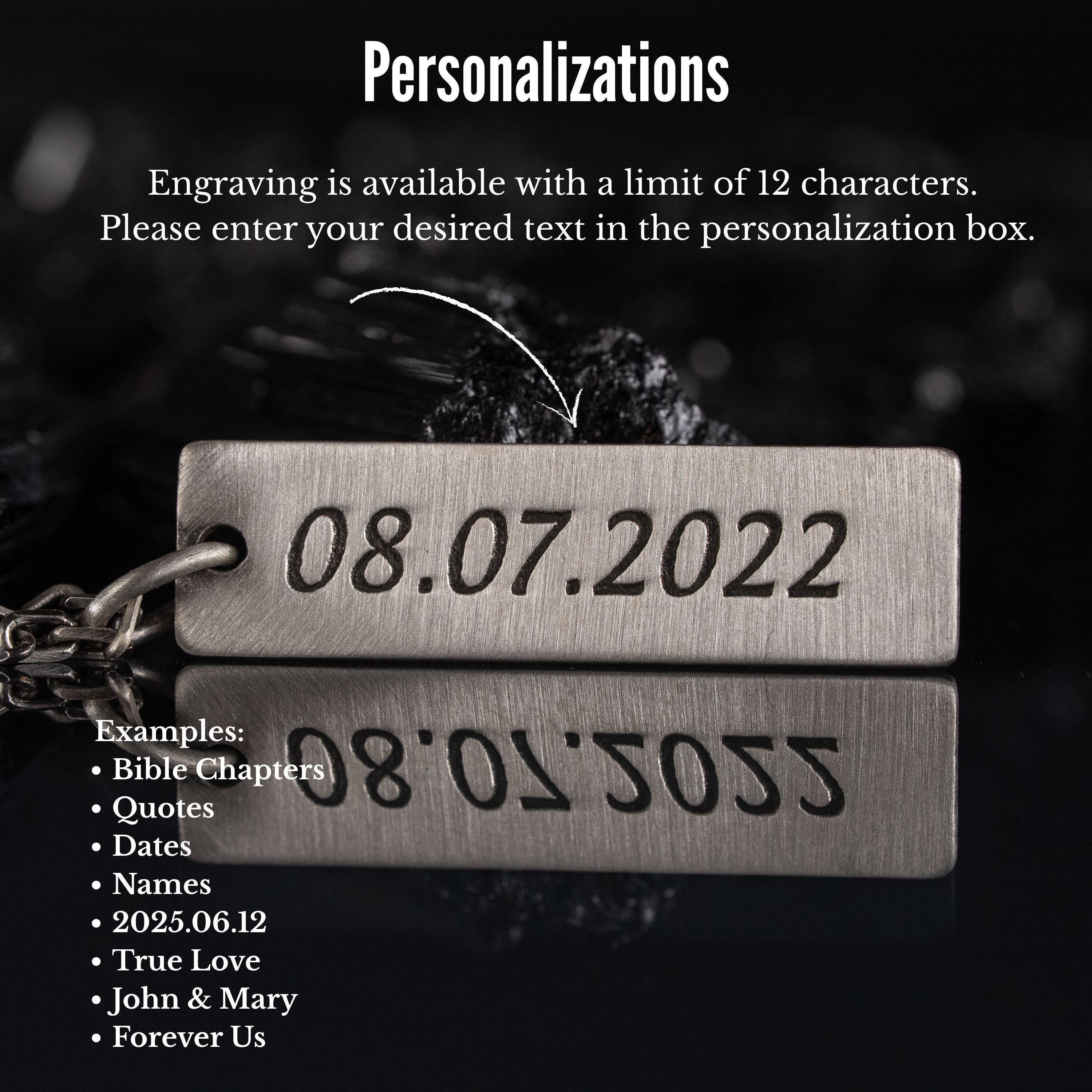 Personalized 925 Sterling Silver Bar Necklace