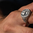 925 Sterling Silver Owl Skull Ring