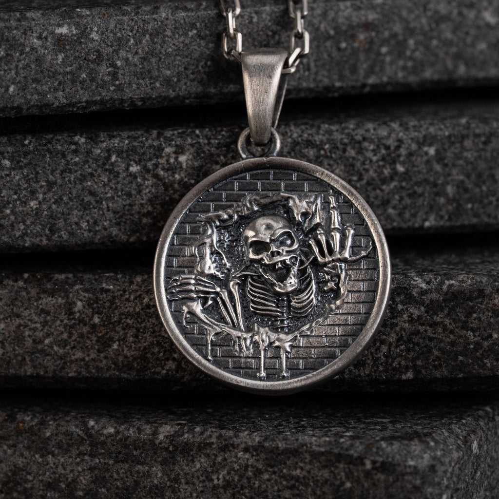 Unisex 925 Sterling Silver Skull Jewelry Set
