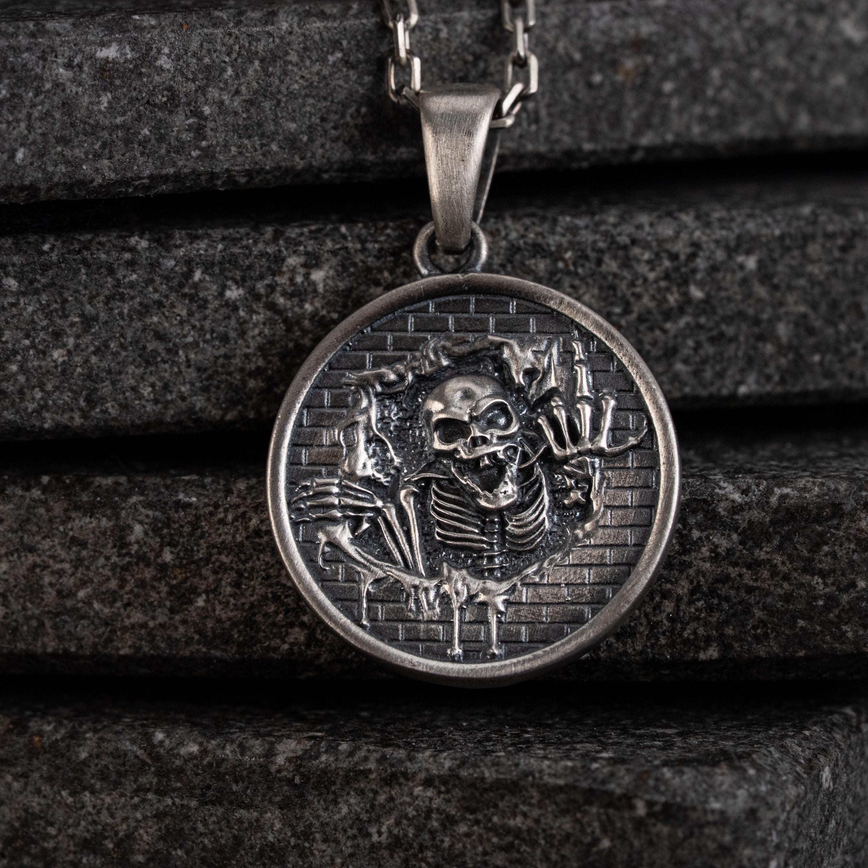 Unisex 925 Sterling Silver Skull Jewelry Set