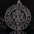 Custom 925 Sterling Silver US Army Pendant Necklace