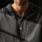 Gothic Skull Sword 925 Sterling Silver Pendant Necklace