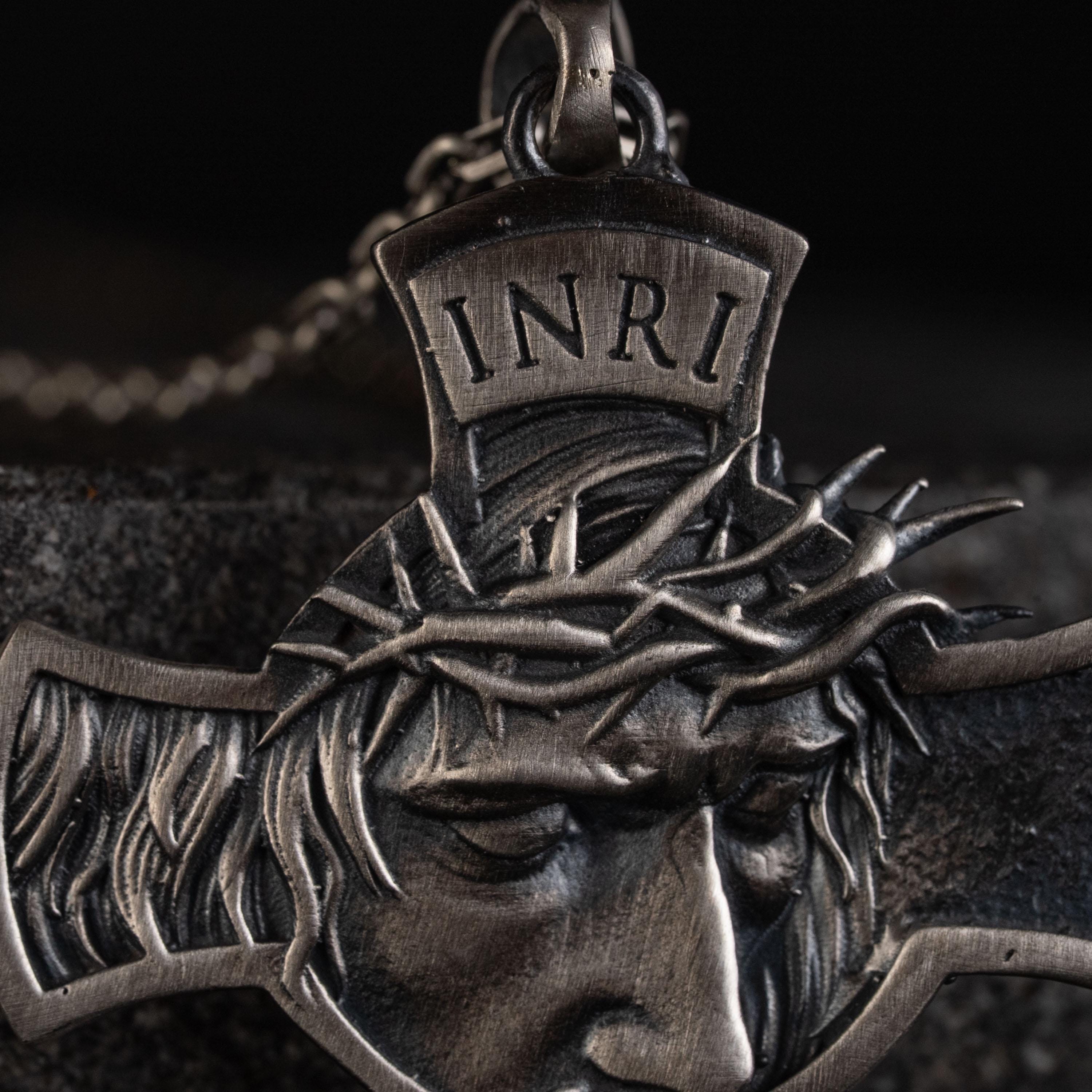 Jesus Cross 925 Sterling Silver Pendant Necklace