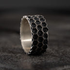 Queen Bee Necklace & Honeycomb Ring Handmade 925 Sterling Silver Set