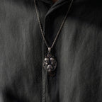 Three Wise Skull 925 Sterling Silver Pendant Necklace