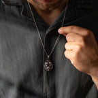 Three Wise Skull 925 Sterling Silver Pendant Necklace